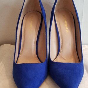 Blue suede stiletto pump by shoe republic LA